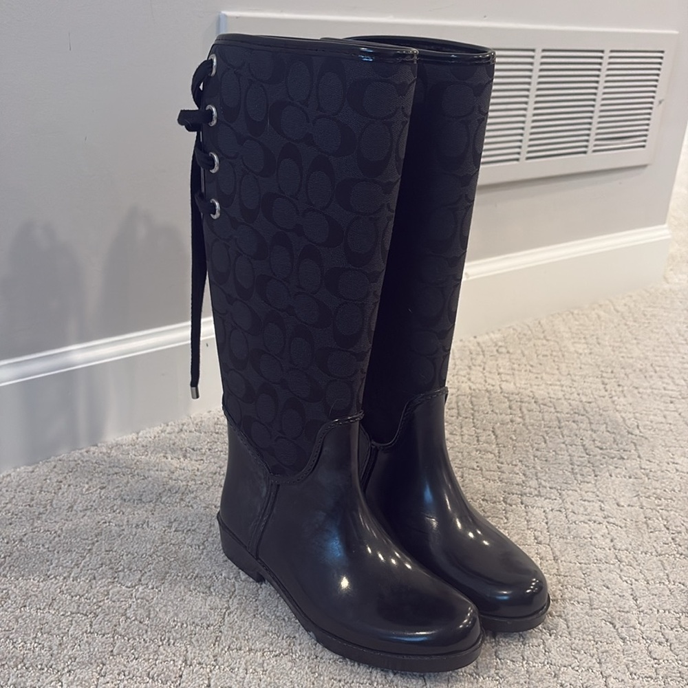 Black Coach Rain Boots - Picture 4 of 4